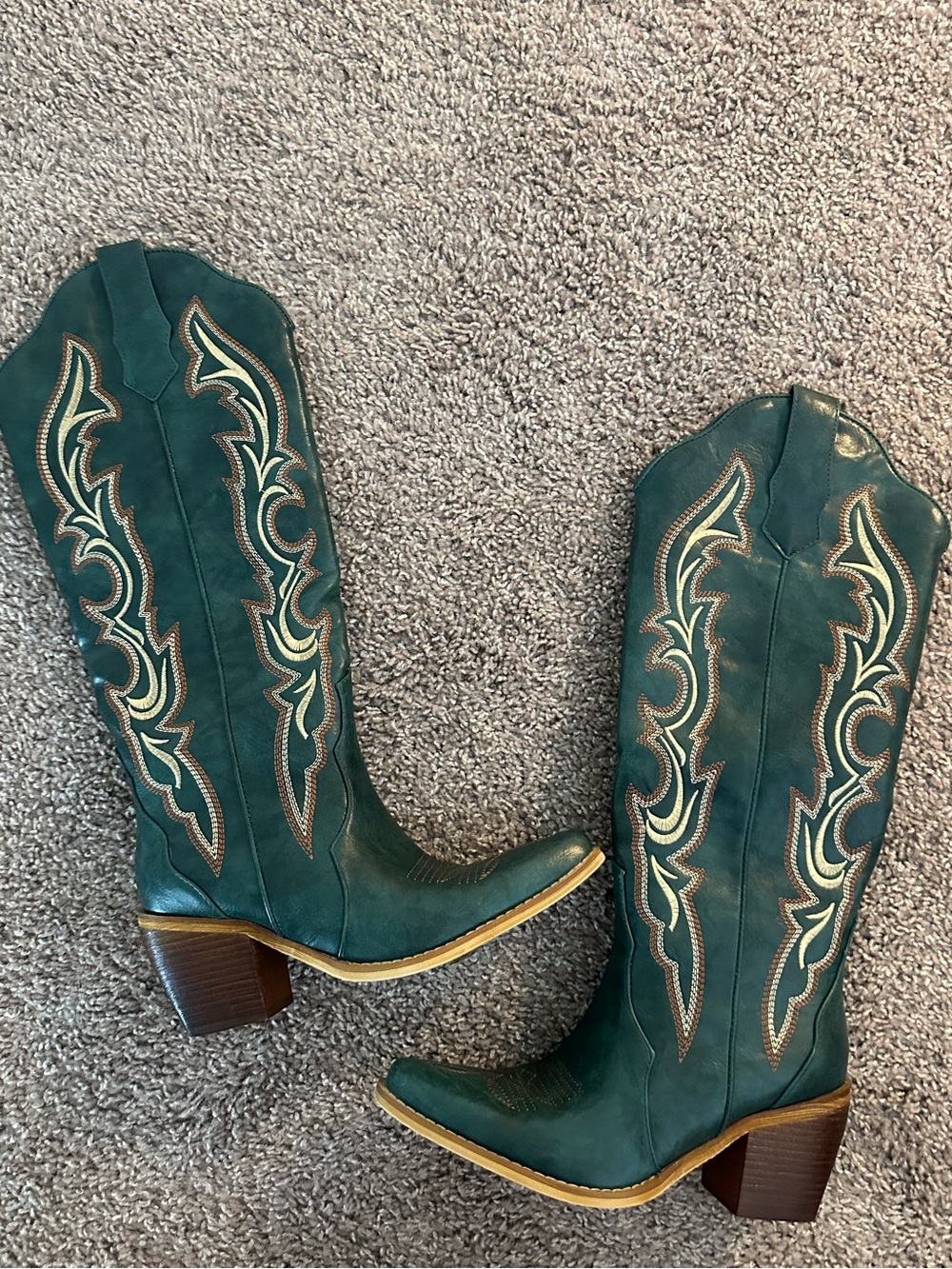 Women’s Teal Western Heeled Boots